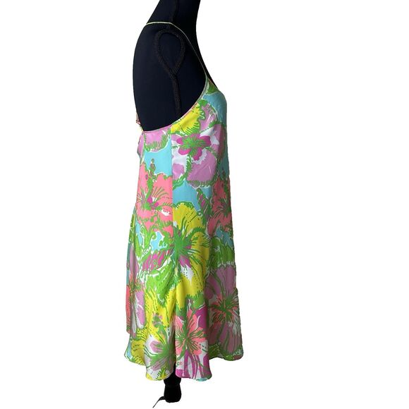Lilly Pulitzer Womens XS Silk Tropical Floral Slip Dress Y2K Resort Vacation - Picture 10 of 14